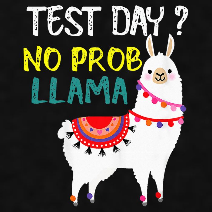 Test Day No Prob-llama Llama Teacher Testing Day Ladies PosiCharge Tri-Blend Wicking Tank