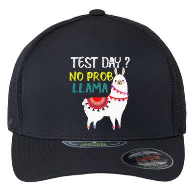 Test Day No Prob-llama Llama Teacher Testing Day Flexfit Unipanel Trucker Cap