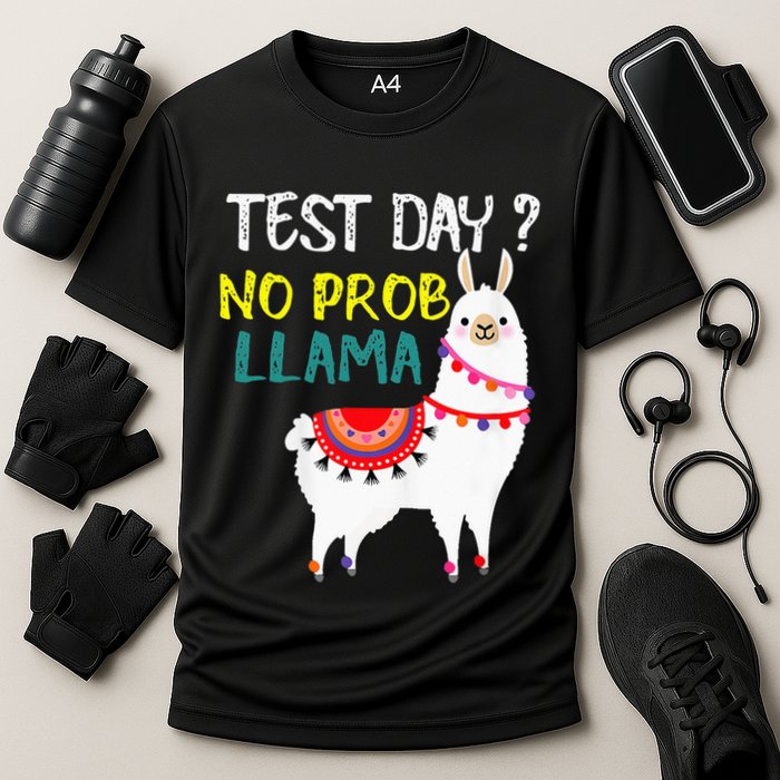 Test Day No Prob-llama Llama Teacher Testing Day Performance Shirt