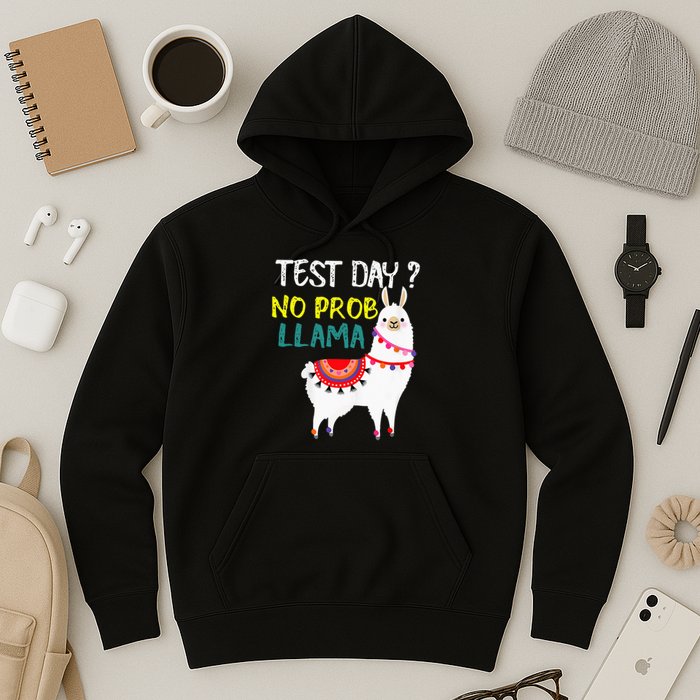 Test Day No Prob-llama Llama Teacher Testing Day Hoodie