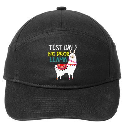 Test Day No Prob-llama Llama Teacher Testing Day 7-Panel Snapback Hat