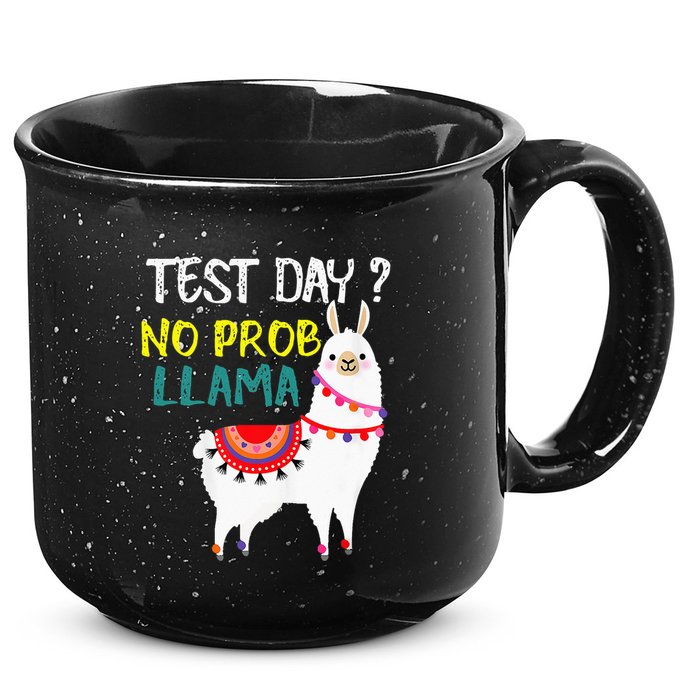 Test Day No Prob-llama Llama Teacher Testing Day 15oz Campfire Ceramic Mug