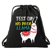 Test Day No Prob-llama Llama Teacher Testing Day Drawstring Bag