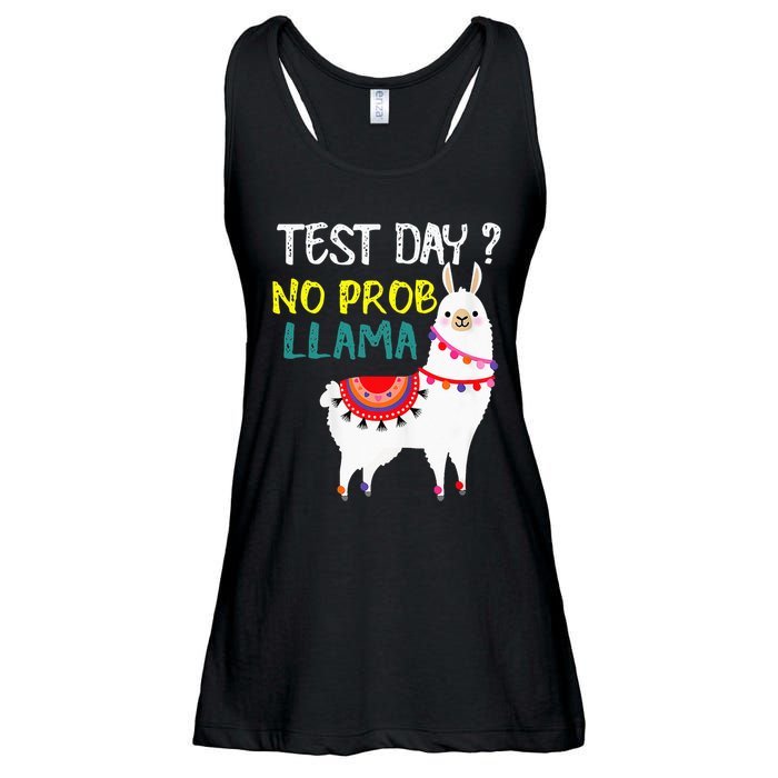 Test Day No Prob-llama Llama Teacher Testing Day Ladies Essential Flowy Tank