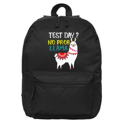 Test Day No Prob-llama Llama Teacher Testing Day 16 in Basic Backpack