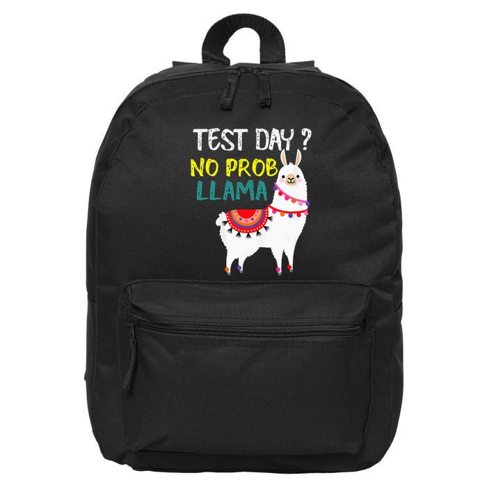Test Day No Prob-llama Llama Teacher Testing Day 16 in Basic Backpack