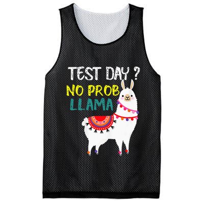 Test Day No Prob-llama Llama Teacher Testing Day Mesh Reversible Basketball Jersey Tank
