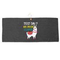 Test Day No Prob-llama Llama Teacher Testing Day Large Microfiber Waffle Golf Towel