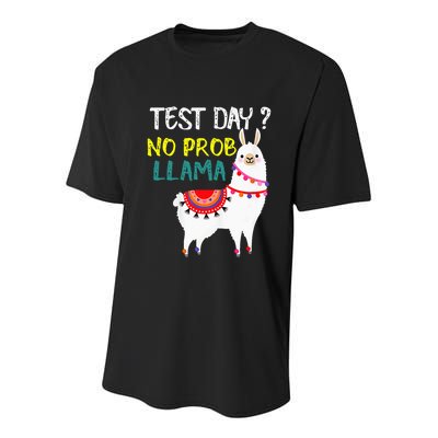 Test Day No Prob-llama Llama Teacher Testing Day Youth Performance Sprint T-Shirt