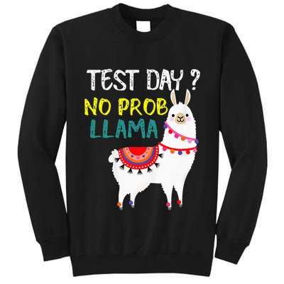 Test Day No Prob-llama Llama Teacher Testing Day Tall Sweatshirt