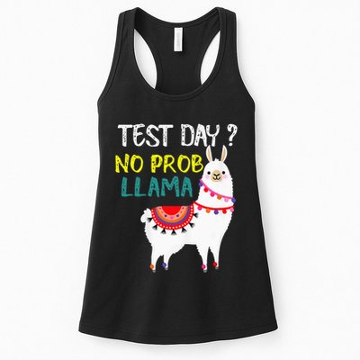 Test Day No Prob-llama Llama Teacher Testing Day Womens Tank Top