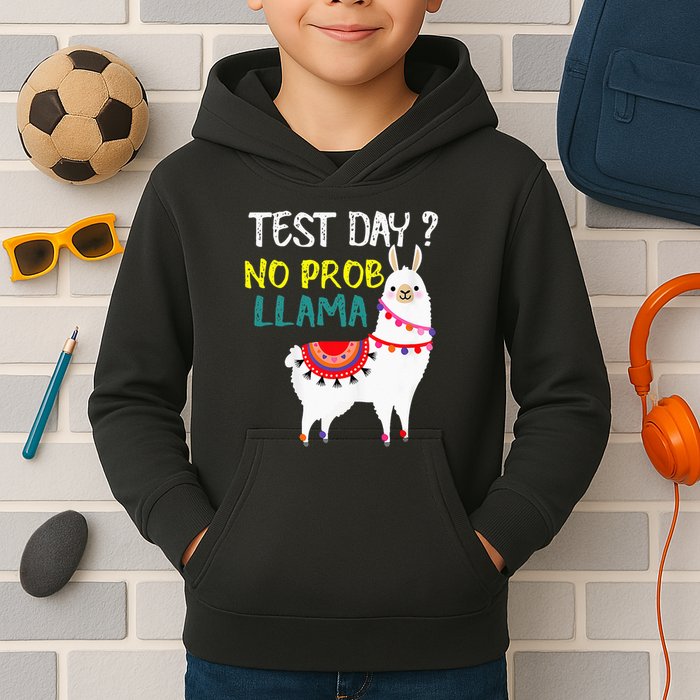 Test Day No Prob-llama Llama Teacher Testing Day Kids Hoodie