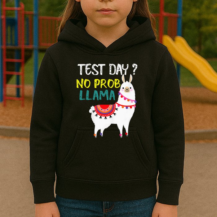 Test Day No Prob-llama Llama Teacher Testing Day Kids Hoodie
