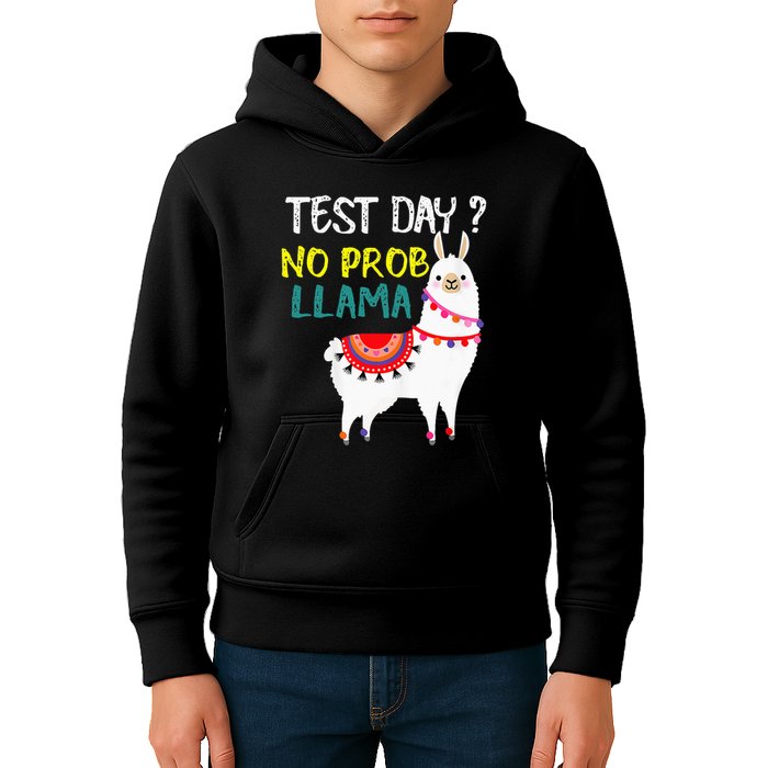 Test Day No Prob-llama Llama Teacher Testing Day Kids Hoodie