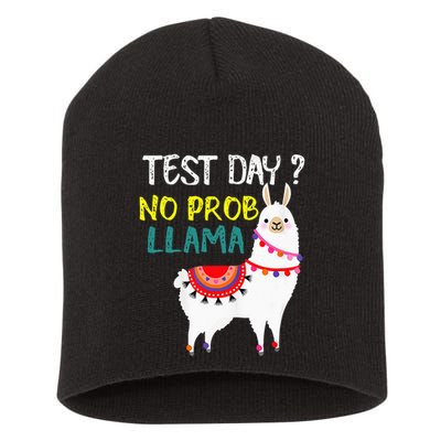 Test Day No Prob-llama Llama Teacher Testing Day Short Acrylic Beanie