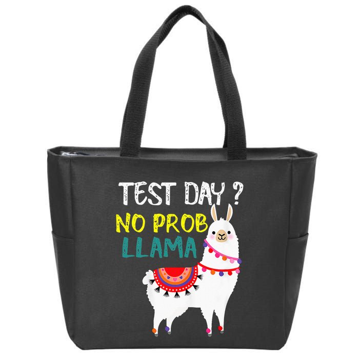 Test Day No Prob-llama Llama Teacher Testing Day Zip Tote Bag
