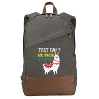 Test Day No Prob-llama Llama Teacher Testing Day Cotton Canvas Backpack