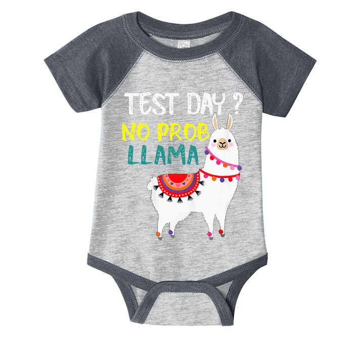 Test Day No Prob-llama Llama Teacher Testing Day Infant Baby Jersey Bodysuit