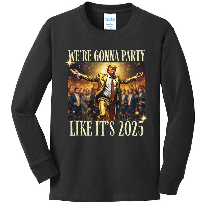 Trump Dance New Year 2025 Party Inauguration Maga Republican Kids Long Sleeve Shirt