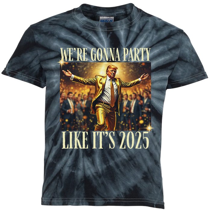 Trump Dance New Year 2025 Party Inauguration Maga Republican Kids Tie-Dye T-Shirt