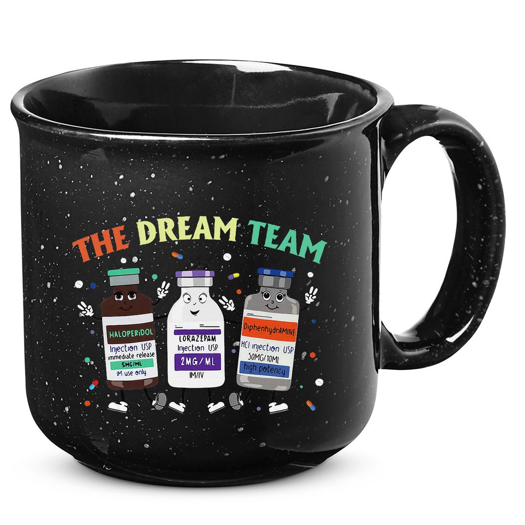 The Dream Nurse Team Retro Groovy Medical Nursing Psych 15oz Campfire Ceramic Mug
