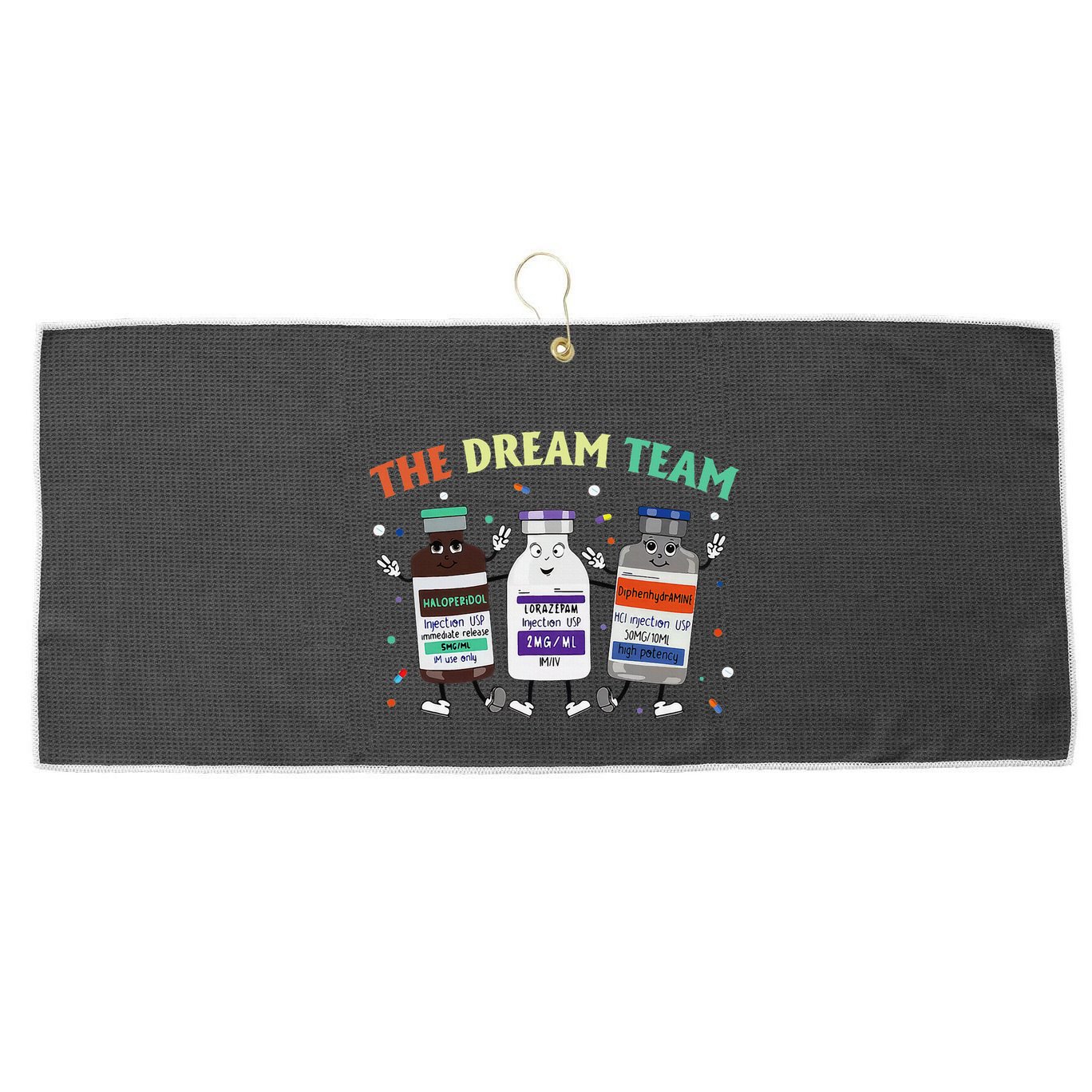 The Dream Nurse Team Retro Groovy Medical Nursing Psych Large Microfiber Waffle Golf Towel