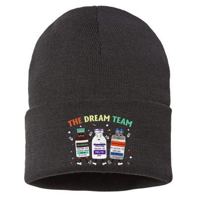 The Dream Nurse Team Retro Groovy Medical Nursing Psych Sustainable Knit Beanie