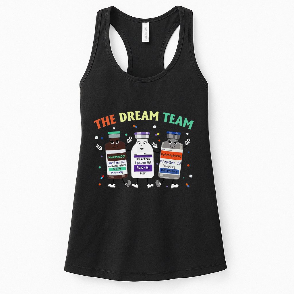 The Dream Nurse Team Retro Groovy Medical Nursing Psych Womens Tank Top