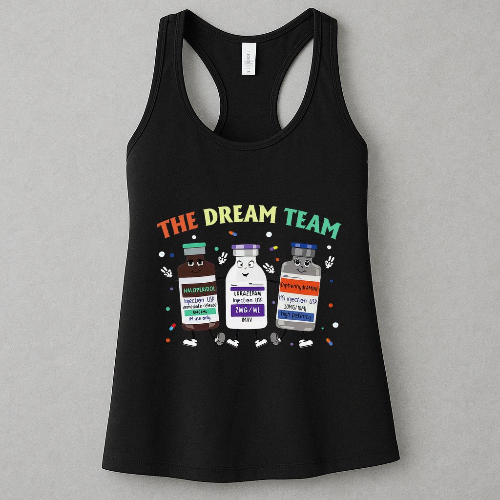 The Dream Nurse Team Retro Groovy Medical Nursing Psych Womens Tank Top