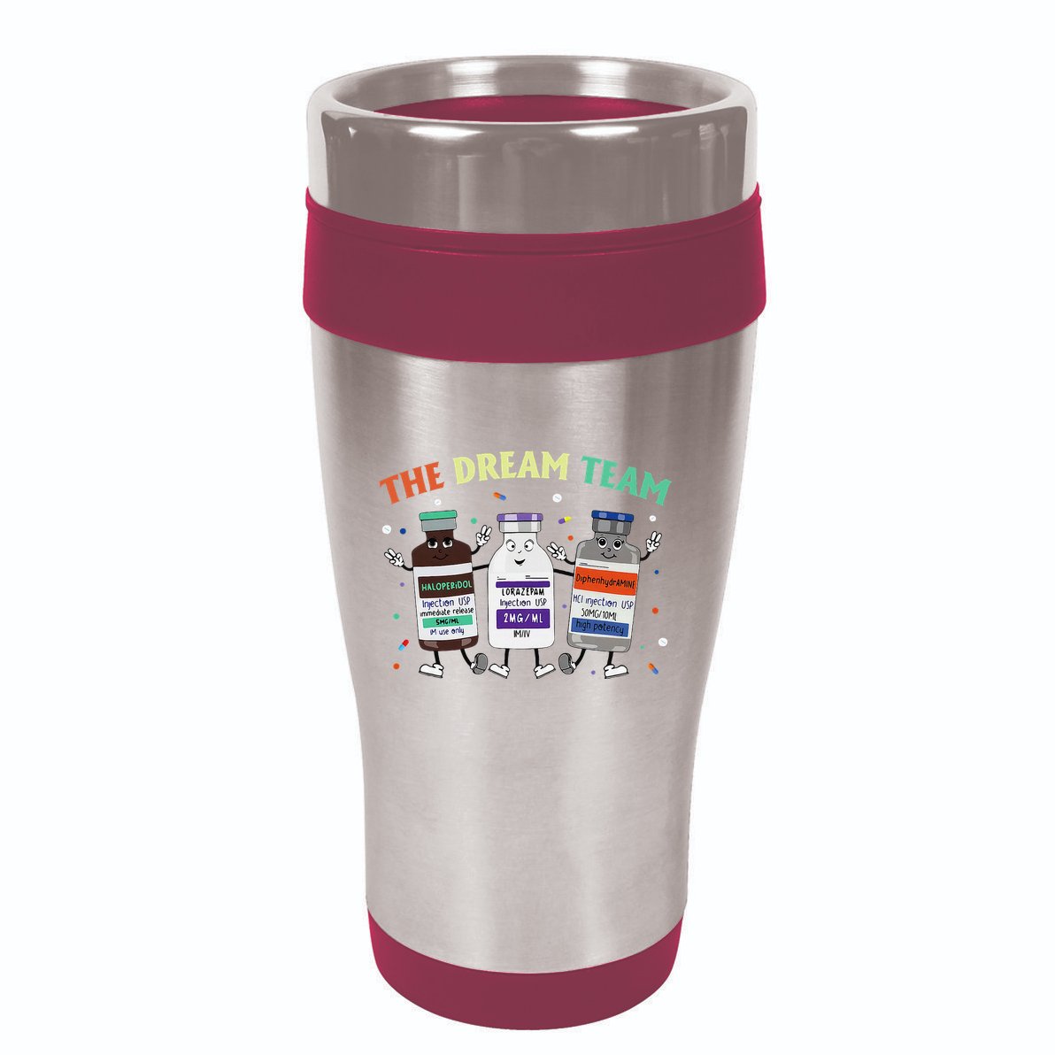 The Dream Nurse Team Retro Groovy Medical Nursing Psych 16oz Travel Tumbler