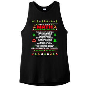 Twelve Days Of Math Teacher Students Ugly Sweater Christmas Gift Ladies PosiCharge Tri-Blend Wicking Tank