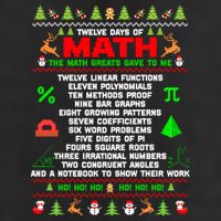 Twelve Days Of Math Teacher Students Ugly Sweater Christmas Gift 7 Panel Mesh Trucker Snapback Hat