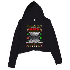 Twelve Days Of Math Teacher Students Ugly Sweater Christmas Gift Crop Fleece Hoodie