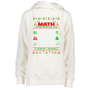 Twelve Days Of Math Teacher Students Ugly Sweater Christmas Gift Womens Funnel Neck Pullover Hood