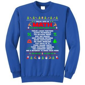 Twelve Days Of Math Teacher Students Ugly Sweater Christmas Gift Sweatshirt