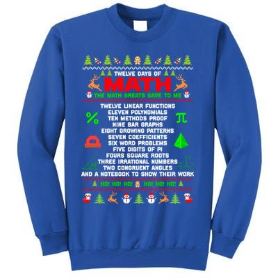 Twelve Days Of Math Teacher Students Ugly Sweater Christmas Gift Sweatshirt