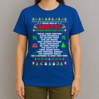 Twelve Days Of Math Teacher Students Ugly Sweater Christmas Gift T-Shirt