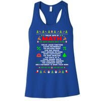 Twelve Days Of Math Teacher Students Ugly Sweater Christmas Gift Women's Racerback Tank