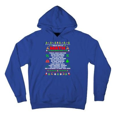 Twelve Days Of Math Teacher Students Ugly Sweater Christmas Gift Tall Hoodie