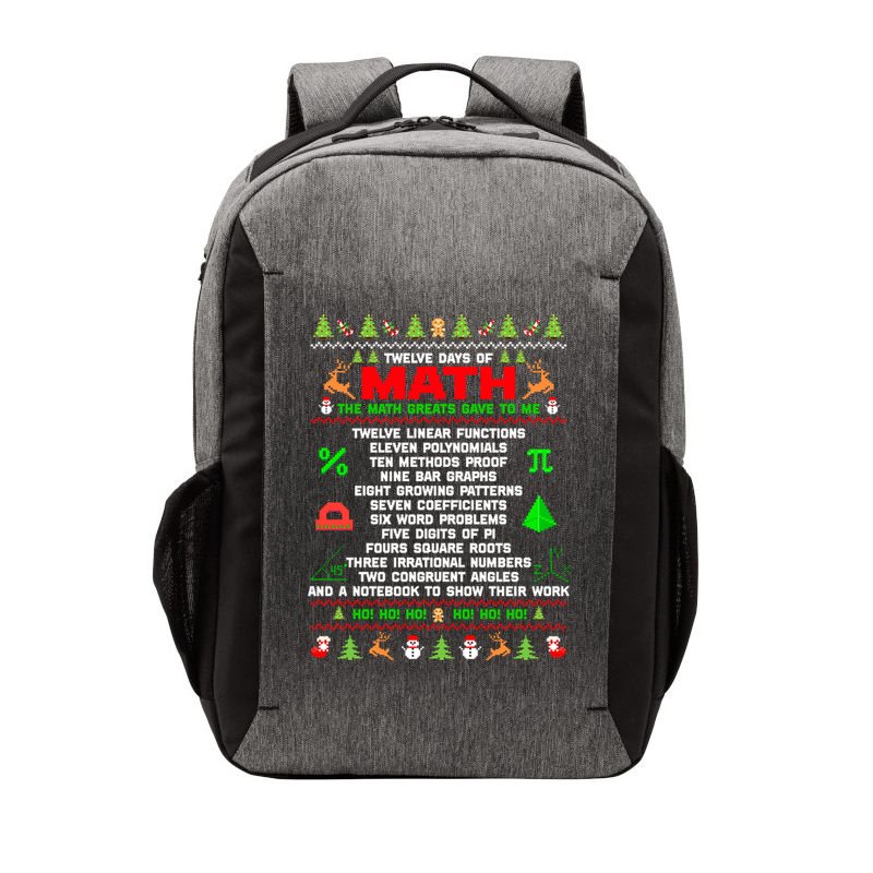 Twelve Days Of Math Teacher Students Ugly Sweater Christmas Gift Vector Backpack