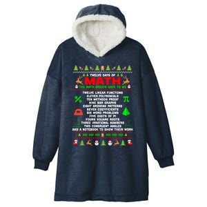 Twelve Days Of Math Teacher Students Ugly Sweater Christmas Gift Hooded Wearable Blanket