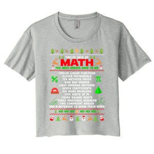 Twelve Days Of Math Teacher Students Ugly Sweater Christmas Gift Women's Crop Top Tee