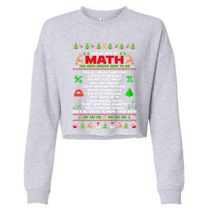 Twelve Days Of Math Teacher Students Ugly Sweater Christmas Gift Cropped Pullover Crew