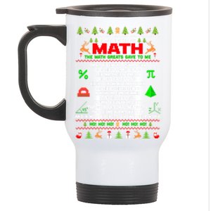 Twelve Days Of Math Teacher Students Ugly Sweater Christmas Gift Stainless Steel Travel Mug