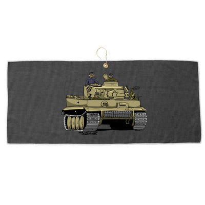 The Dogs Of War Tiger Tank Large Microfiber Waffle Golf Towel