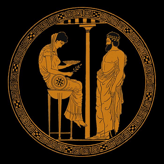The Delphic Oracle King Aigeus In Front Of The Pythia T-Shirt