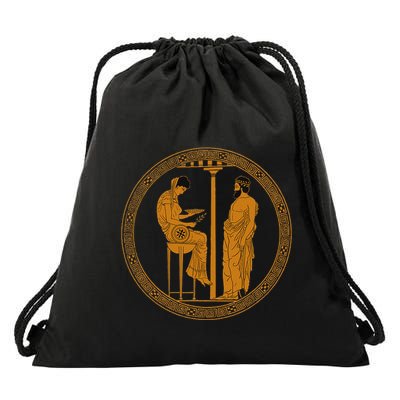 The Delphic Oracle King Aigeus In Front Of The Pythia Drawstring Bag