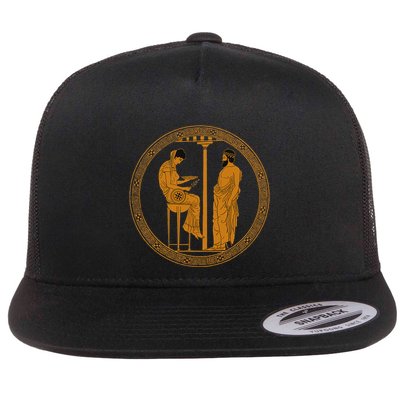 The Delphic Oracle King Aigeus In Front Of The Pythia Flat Bill Trucker Hat