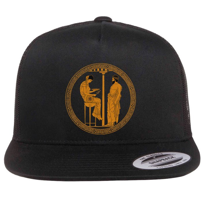 The Delphic Oracle King Aigeus In Front Of The Pythia Flat Bill Trucker Hat