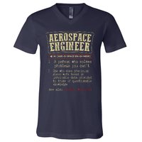 The Definition Of An Aerospace Engineer Funny V-Neck T-Shirt